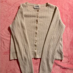 Old Navy Women's Ivory Cable Knit Cardigan